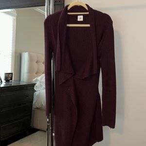 Cabi size S burgundy sweater with button front detail